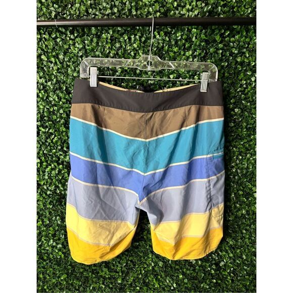 Patagonia Stretch Planing Board Shorts Size 31 Striped Swim Trunks - Picture 3 of 5